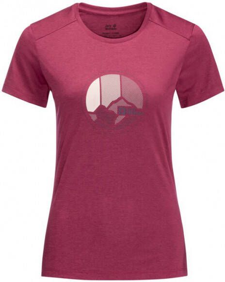 Jack Wolfskin Women's Crosstrail Graphic Sportshirt, rood/roze