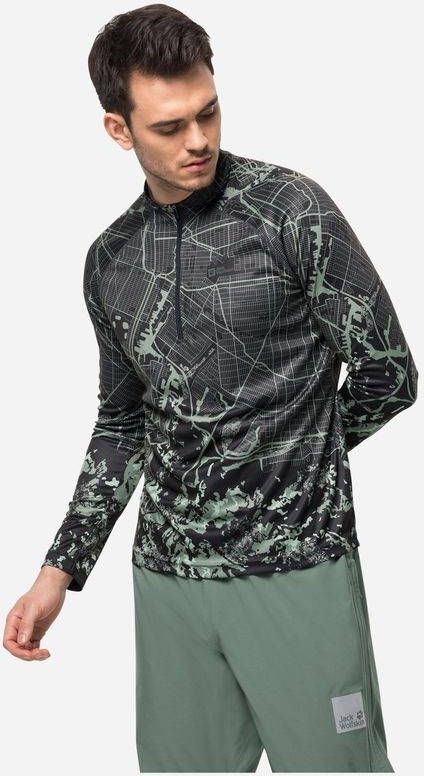 Jack Wolfskin Morobbia L/S Printed Fietsshirt Groen