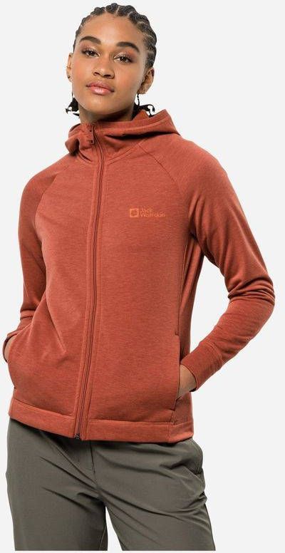 Jack Wolfskin Waldsee Hooded Fleecevest Dames Rood