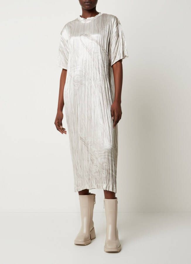 Acne Studios Erina midi jurk van satijn met pliss&#xE9