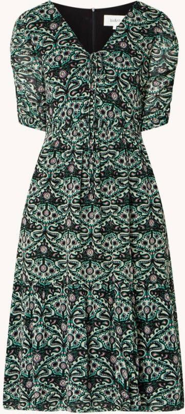 BA&SH Fine midi jurk met pofmouw en print