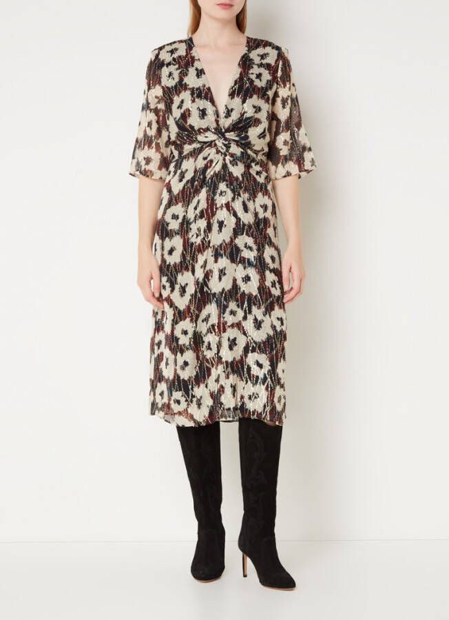 BA&SH Kaz midi jurk met glitter en V hals