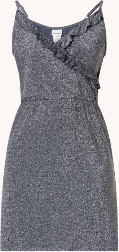 Beachlife Sea Glitter mini strandjurk met lurex en volant