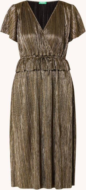 Benetton Midi jurk met plissé en lurex