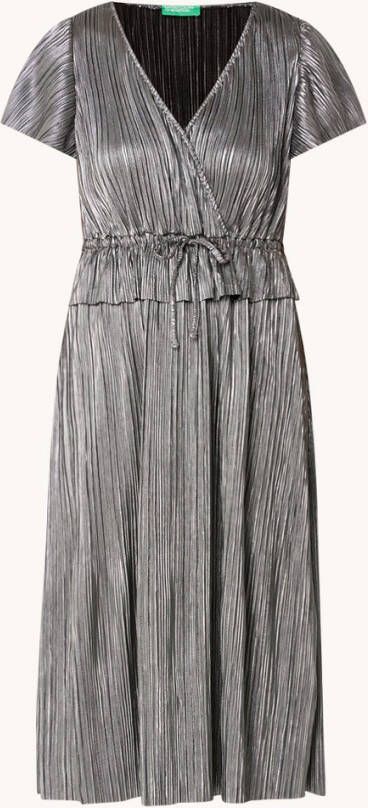 Benetton Midi jurk met plissé en lurex