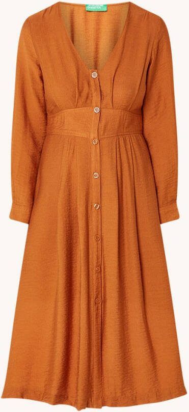 Benetton Midi blousejurk met V hals