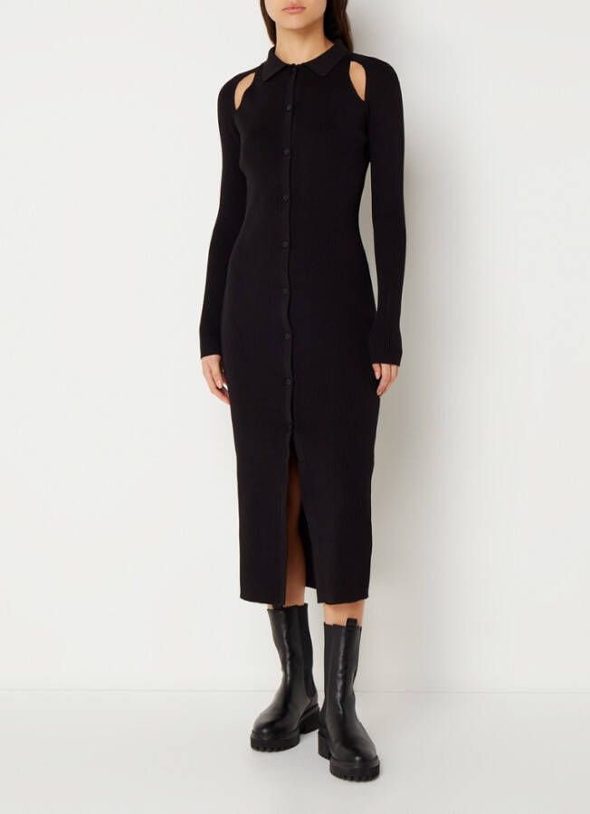 Calvin Klein Fijngebreide midi blousejurk met stretch