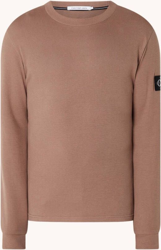 Calvin Klein Shirt met lange mouwen MONOLOGO BADGE WAFFLE LS TEE