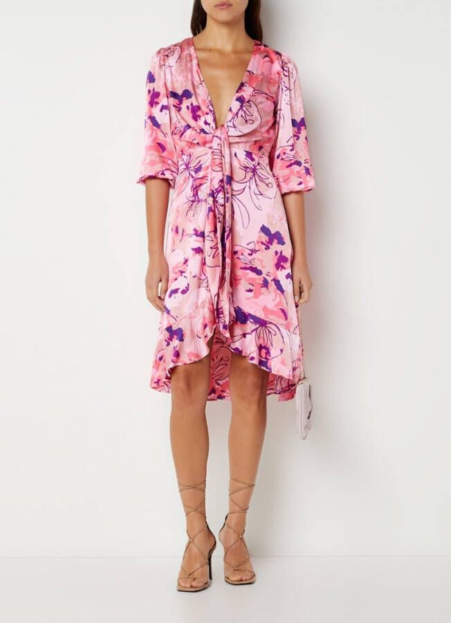 chi london Mapi midi jurk met v hals en strikdetail