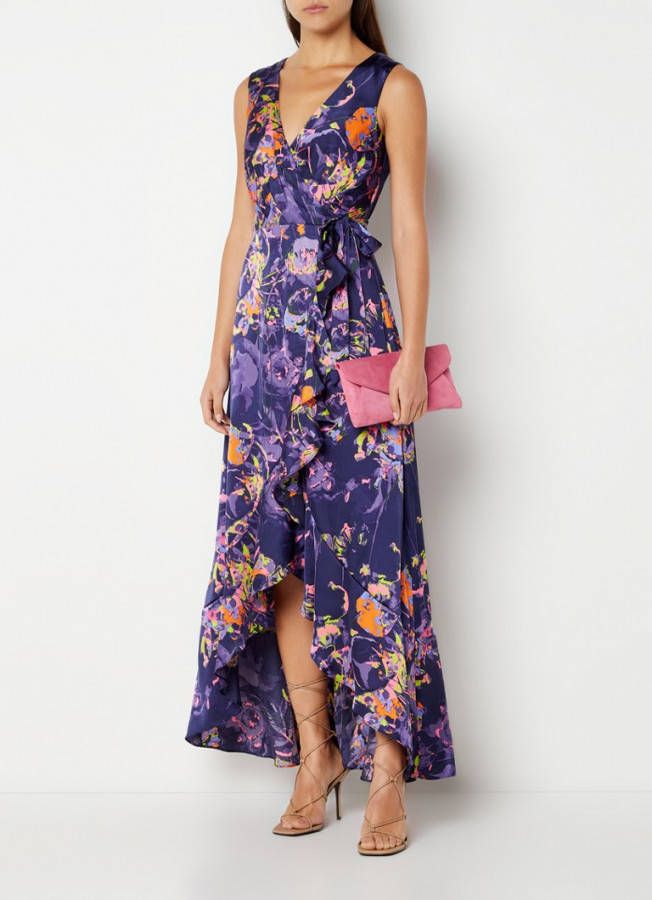 chi london Maxi wikkeljurk met strikceintuur en volant
