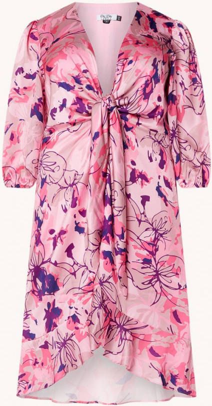 chi london Mini jurk met V hals en asymmetrische zoom