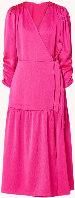 Co'Couture Mira midi wikkeljurk met pofmouw en volant