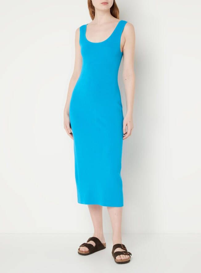 drykorn Fijngebreide midi jurk met rugdecolleté