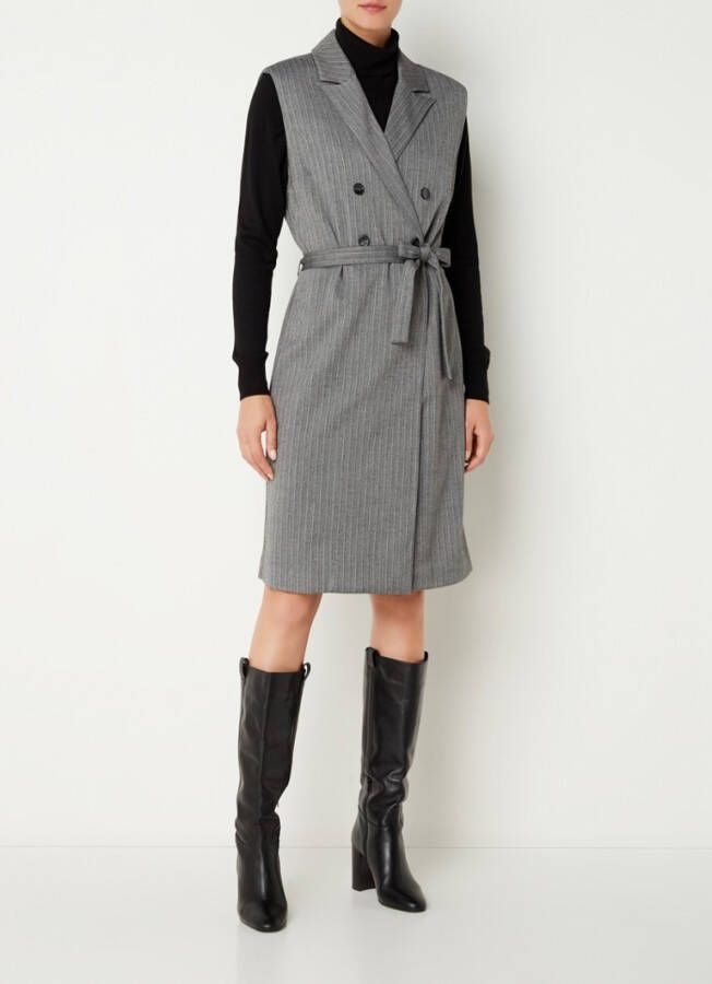 Expresso Mouwloze mini blazerjurk met krijtstreep