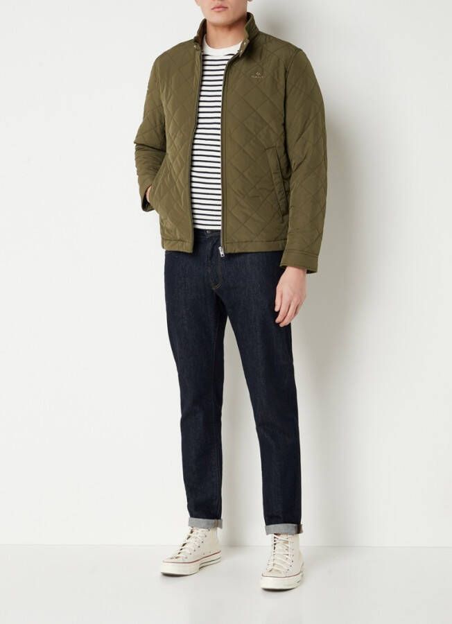 Gant Gewatteerd windjack met opstaande kraag en quilt patroon