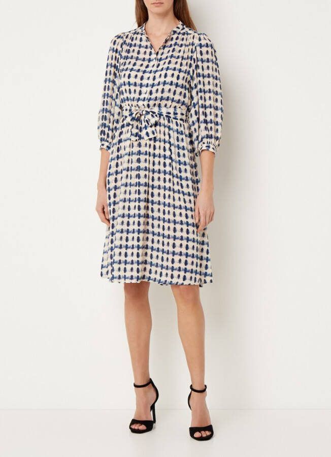 Gerard Darel Azur midi jurk met print en strikceintuur