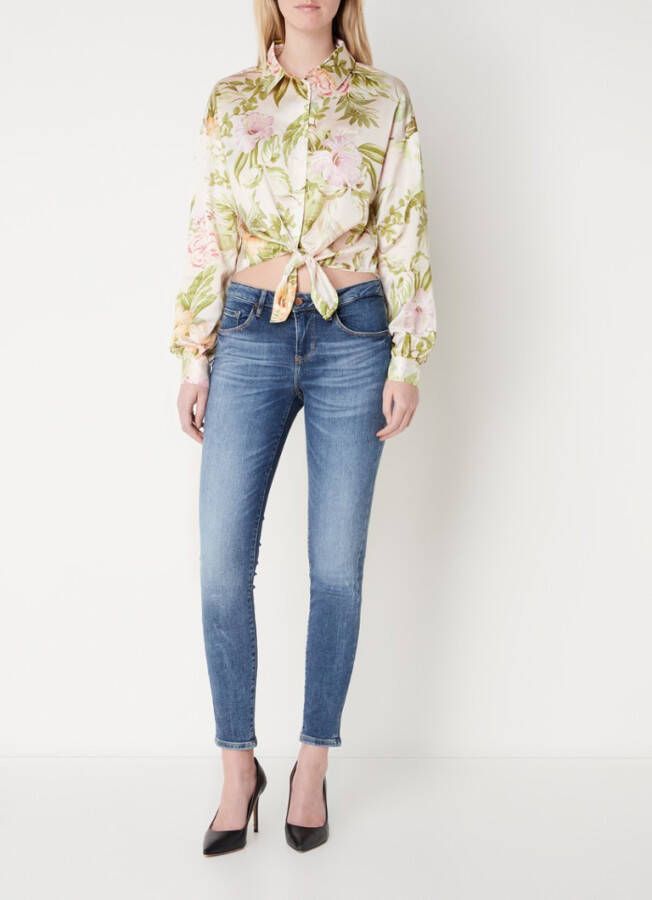 Guess LS bowed blouse van satijn met geknoopt detail