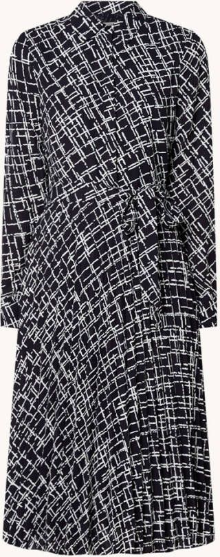 Hobbs Laurenza midi jurk met print en strikceintuur