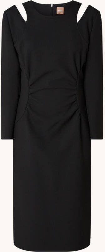 Hugo Boss Dadeka midi jurk met cut out detail