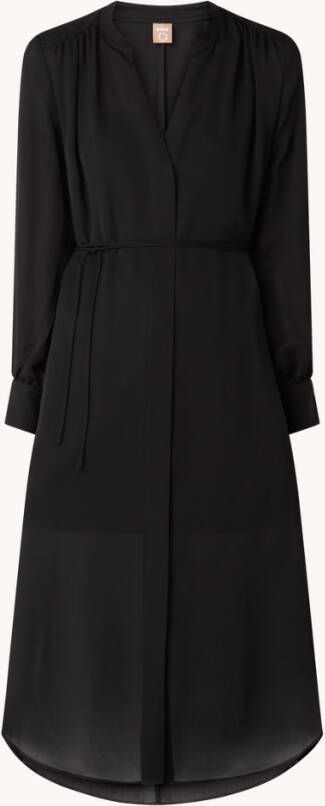 Hugo Boss Dibanora midi jurk met strikceintuur