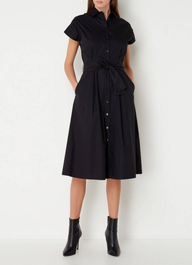 Liu Jo Midi blousejurk met strikceintuur en steekzakken