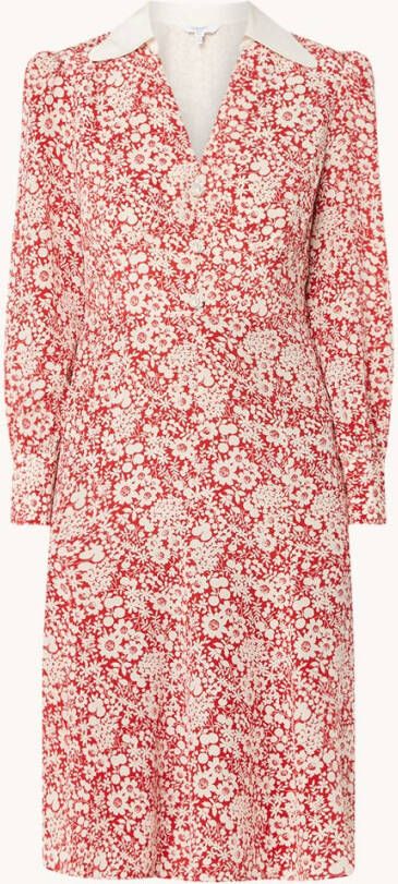 L.K.Bennett L K Bennett Flo midi jurk van zijde met bloemenprint