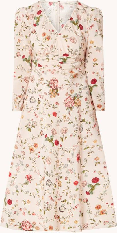 L.K.Bennett L K Bennett Gabrielle midi jurk in zijdeblend met bloemenprint
