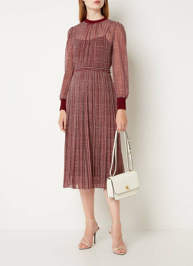 L.K.Bennett L K Bennett Marianne midi jurk met plissé en print