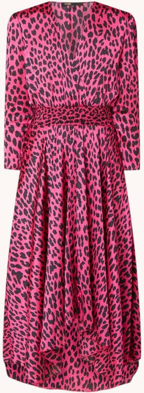 Maje Rayanela maxi jurk van satijn met panterprint