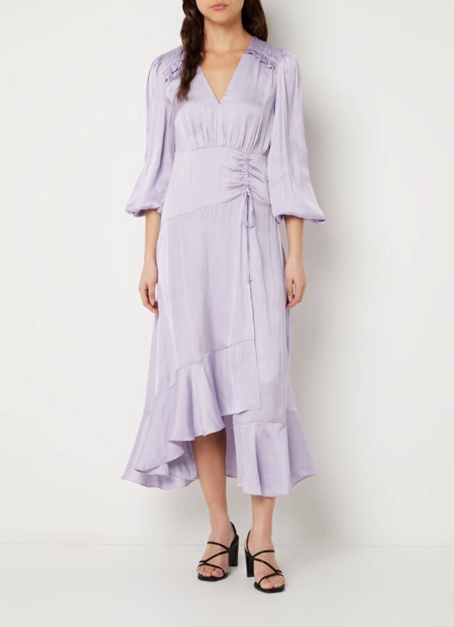 Maje Rouvina midi tuniekjurk van satijn met rijgdetail