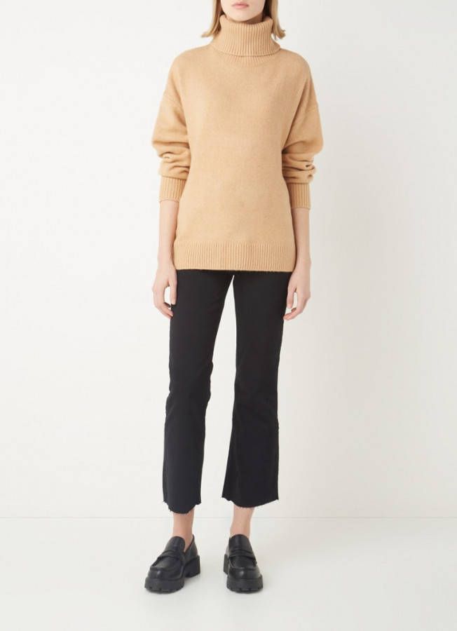 Mango Cuadro fijngebreide coltrui met split