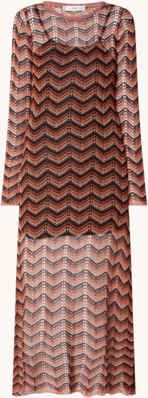 Mango Everest gebreide midi jurk met visgraatdessin