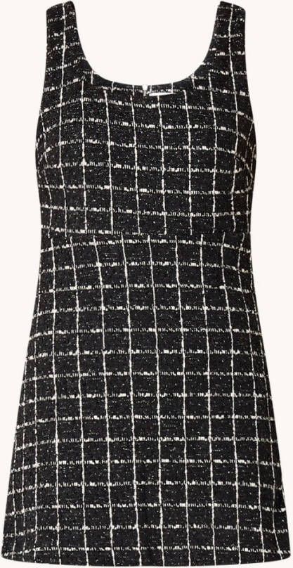 Mango Geruite tweed jurk