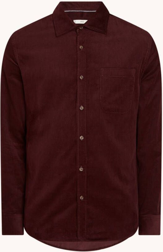Mango Tadi slim fit overhemd van corduroy met borstzak