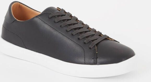 mango man Eenkleurige leren sneakers