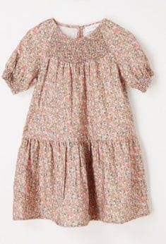 Mango Kids A lijn jurk met all over print oranje/multicolor