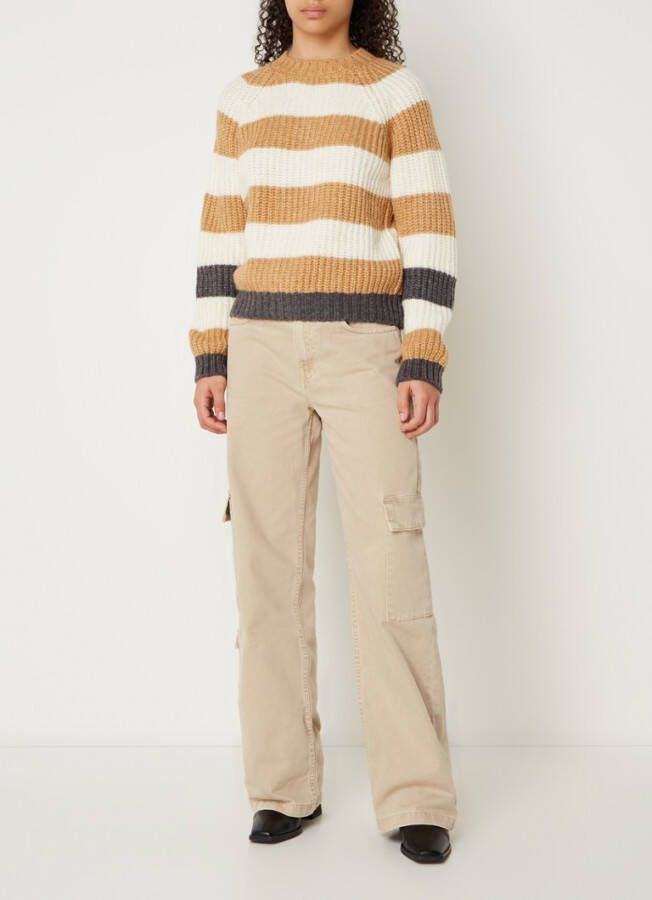 Mango Triffle grofgebreide trui met streepprint