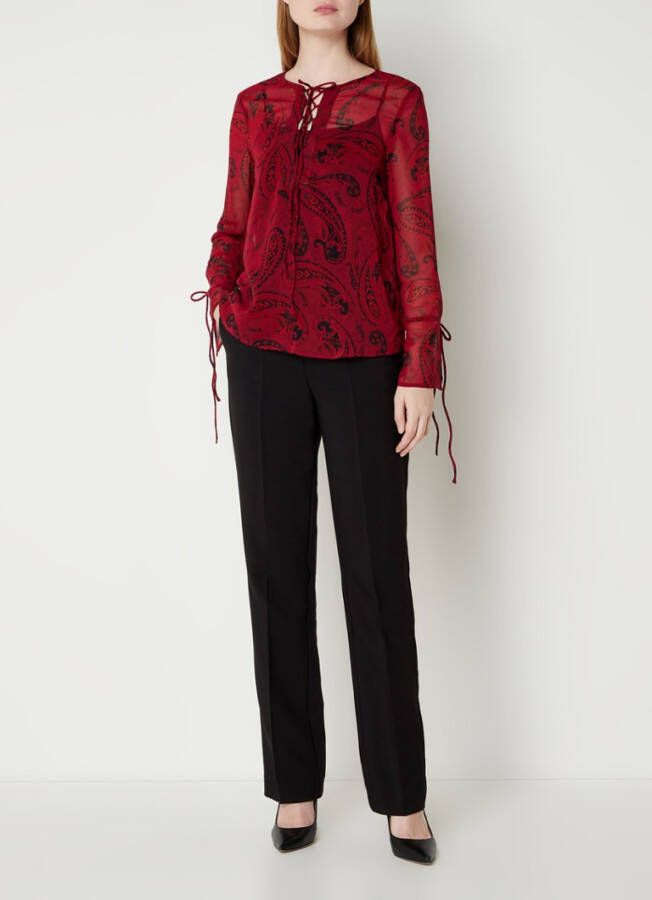 Mango Sunrise semi transparante tuniek met trekkoord en paisly dessin