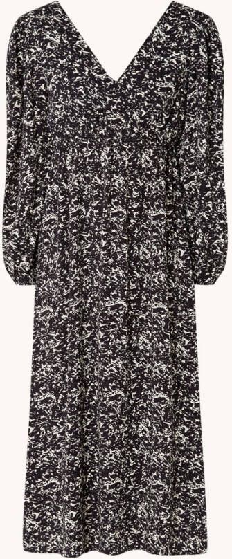 Modströ, m Celine midi tuniekjurk met print en ballonmouw