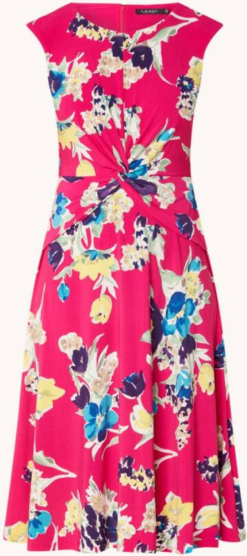 Ralph Lauren Midi jurk met bloemenprint en geknoopt detail