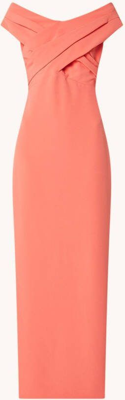 Ralph Lauren Off shoulder maxi jurk met knoopdetail