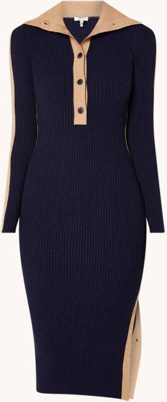 REISS Nikola midi jurk met colour blocking