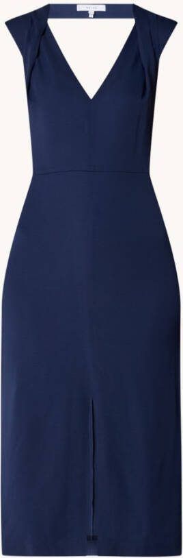 REISS Andi midi jurk met split en V hals