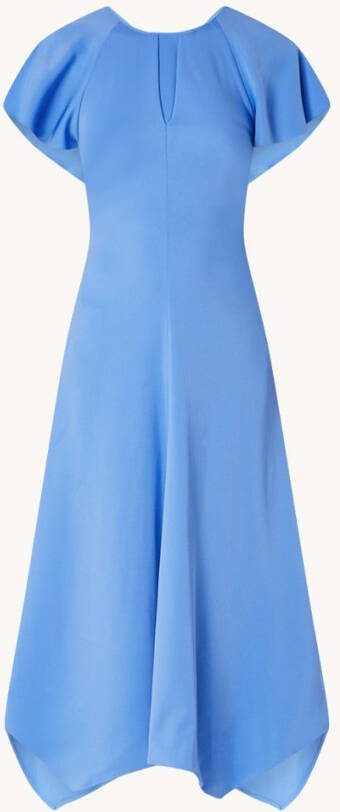 REISS Eleni midi jurk met vlindermouw en rugdecolleté