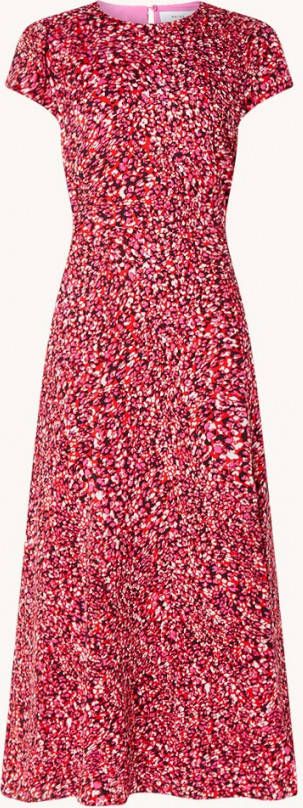 REISS Livia midi jurk met bloemenprint en zijsplit