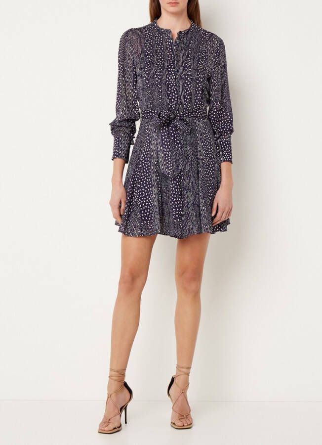 REISS Luella mini blousejurk met strikceintuur