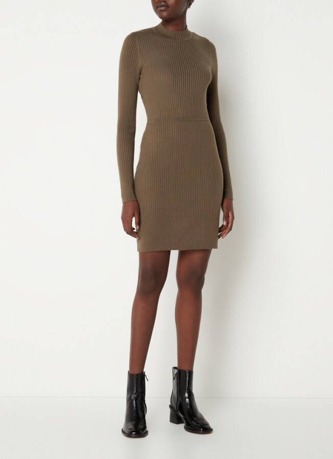 sandro Ribgebreide mini trui jurk met rugdecollet&#xE9