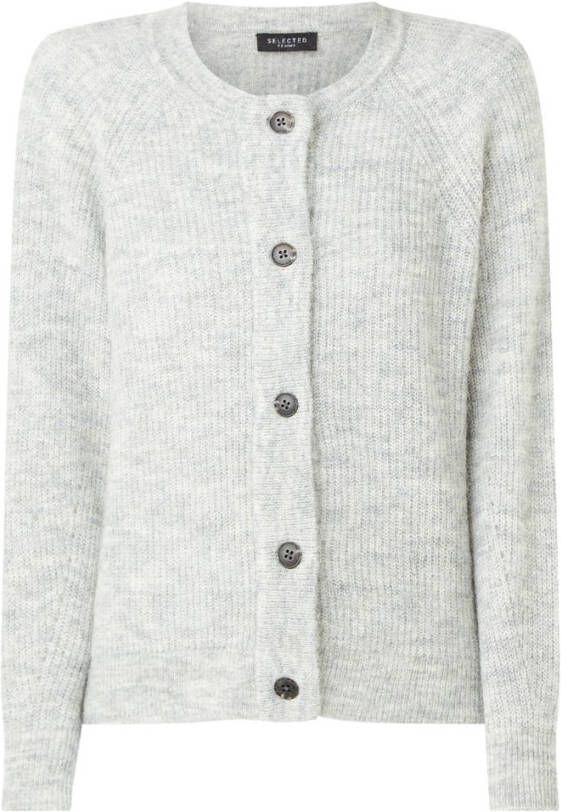 Selected Femme Lulu Knit Short Cardigan Gensere , Grijs, Dames