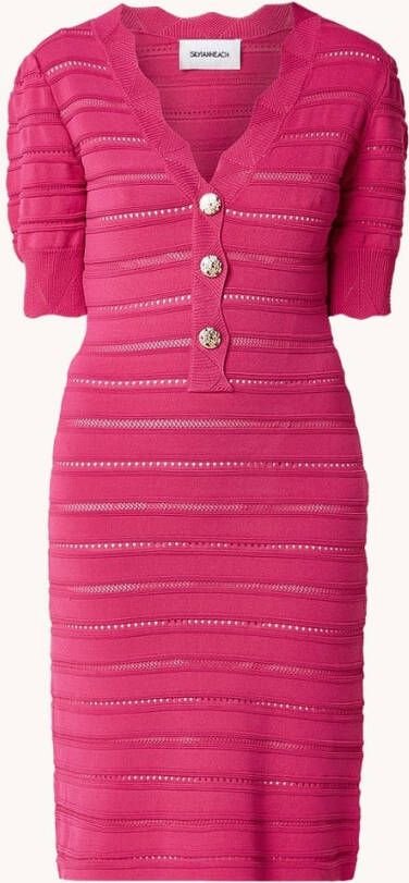 Silvian Heach Ovilod mini jurk met pofmouw en sierknopen