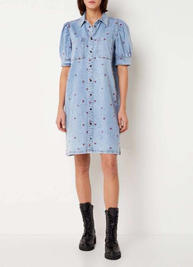 Sofie Schnoor Mini blousejurk van denim met borduring